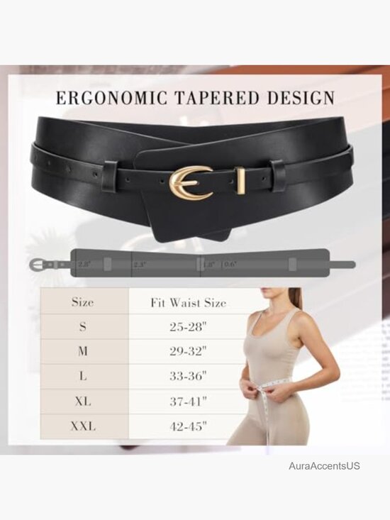 2-in-1 Wide Leather Belt with Detachable Skinny Belt for Dresses main image 4